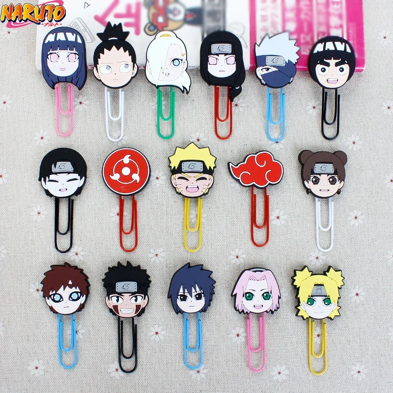 Naruto Paper Clips Binder for Child Stationery Cute School Supplies Bookmarks PaperClips Office Accessories Anime Figure Gifts