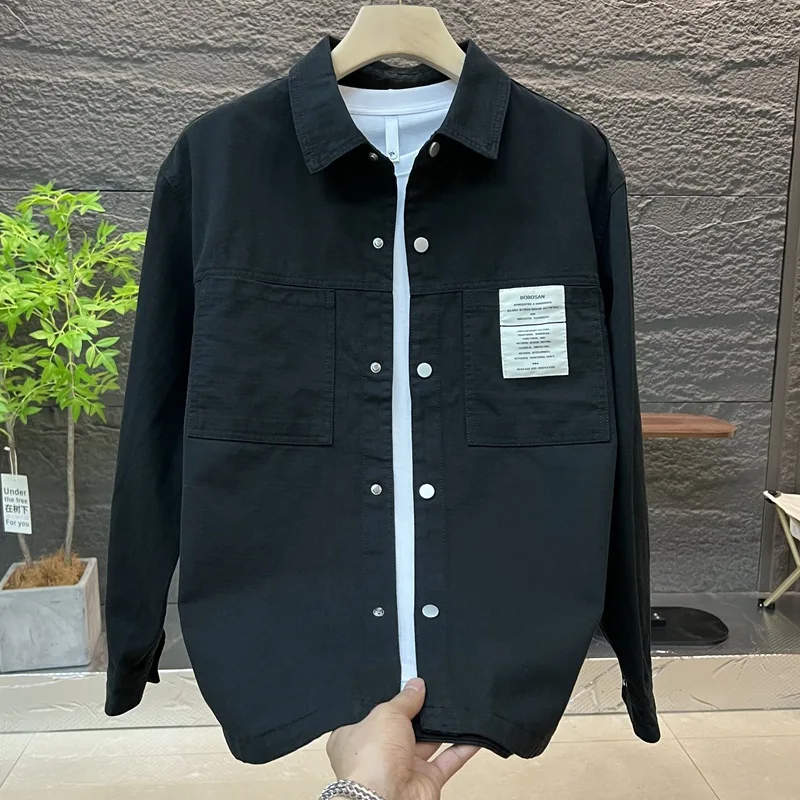 

New Spring and Autumn Men's Shirt Casual and Versatile Trendy Brand Pure Cotton Jacket Loose Shirt