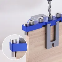 Extended 5 Holes 3 in 1 Drilling Locator Aluminum Doweling Jig Kit Wooden Board Splicing Tools Woodworking Plate DIY Hole Opener