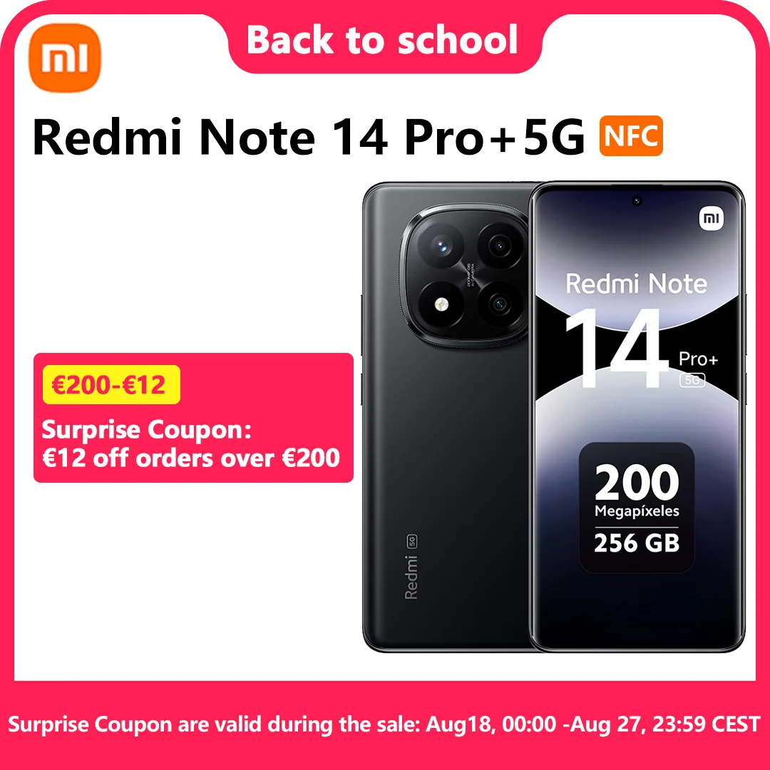 Xiaomi Redmi Note 14 Pro Plus 5g, NFC, Smartphone, Snapdragon ®     Display Amoled 7S Gen 3, 6,67 1,5K 120Hz, fotocamera 200Mp, batteria 5110Mah