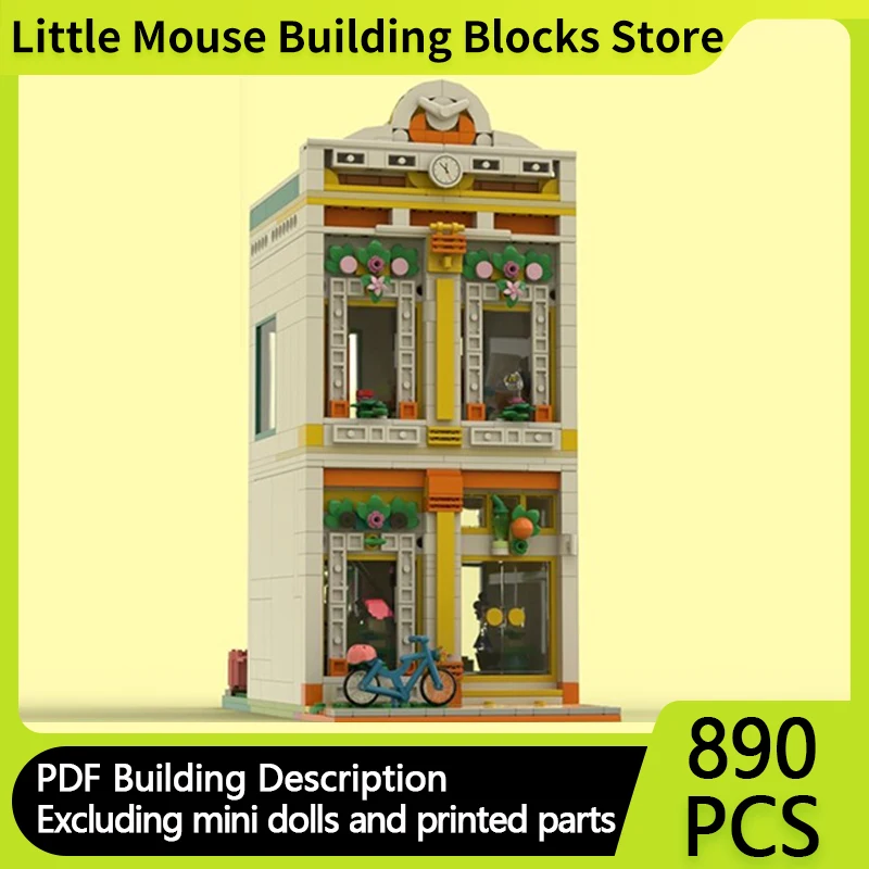 

City Street View Model MOC Building Bricks Resort Area Art Cafe Modular Technology Gifts Holiday Assemble Children Toys Suit