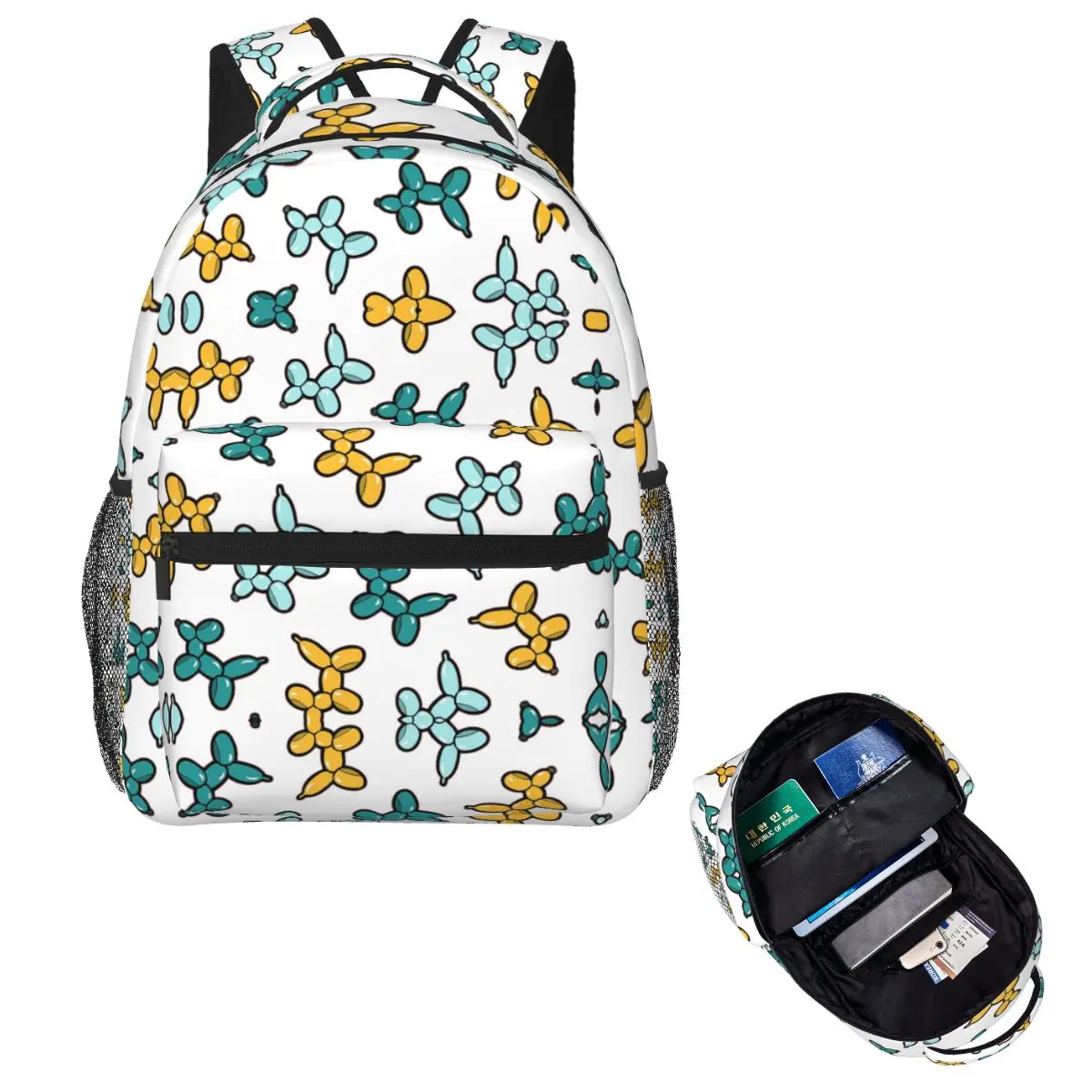 

Balloon Animal Dogs Pattern In Red Backpack Hot Sale Daypack Large Capacity Kids BookBag School Bag Shoulder Bags for Men Women