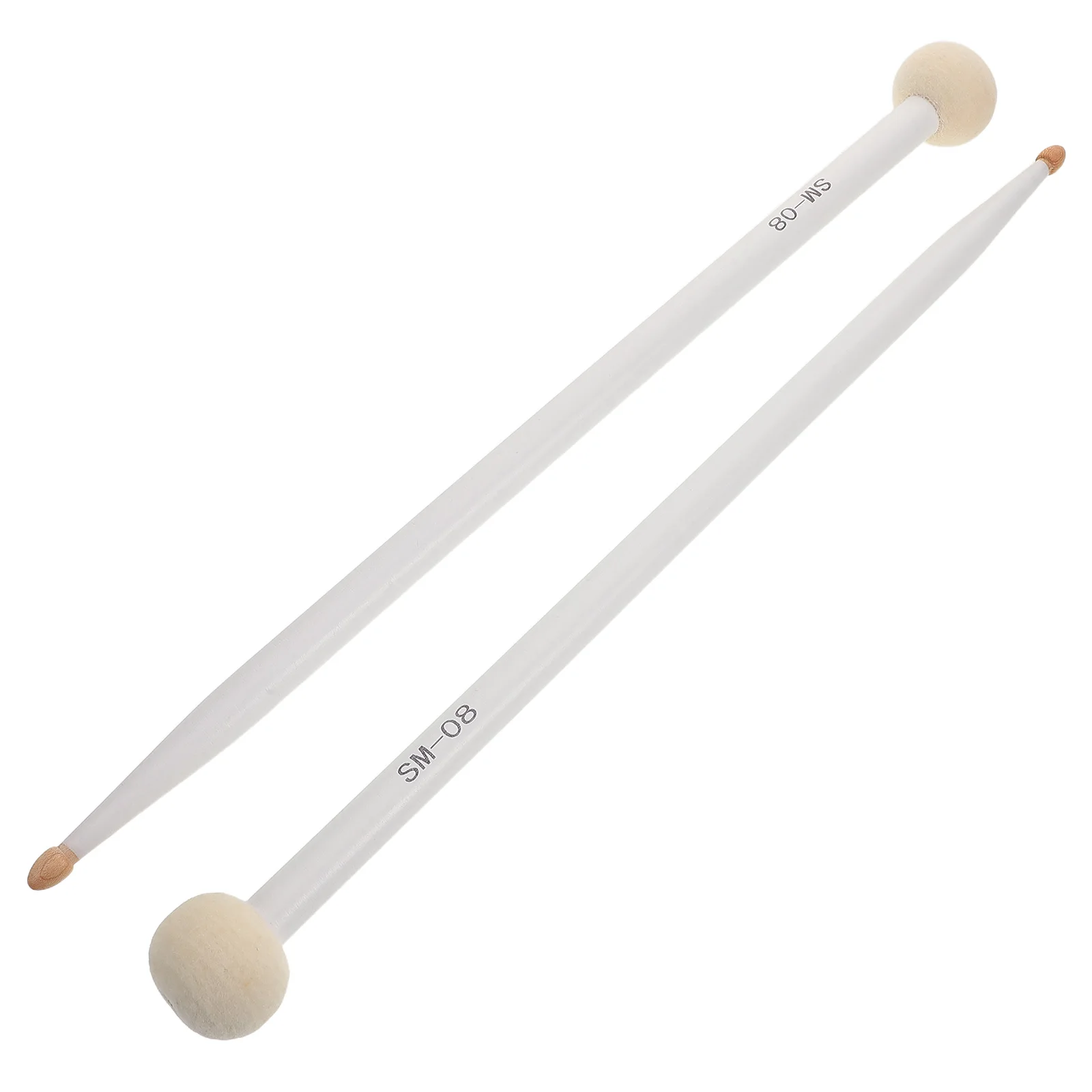 

2pcs Timpani Beater Drum Mallets Maple Wood Durable Soft Felt Head Lightweight Portable Bass Drum Beat Kit Concert Snare Sticks