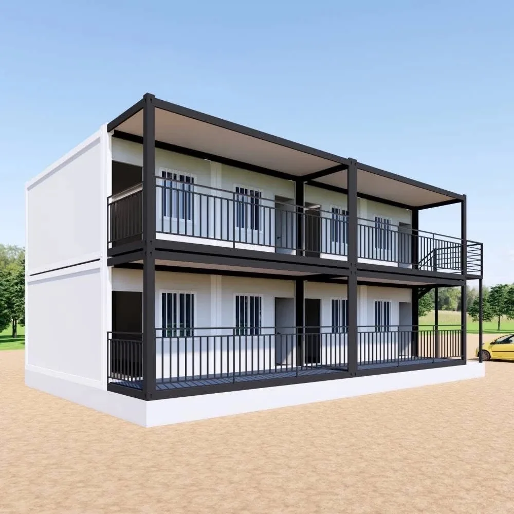 Customized 20ft Mobile Folding Container House Two Rooms One Hall Prefabricated Home Rooftops and Terraces