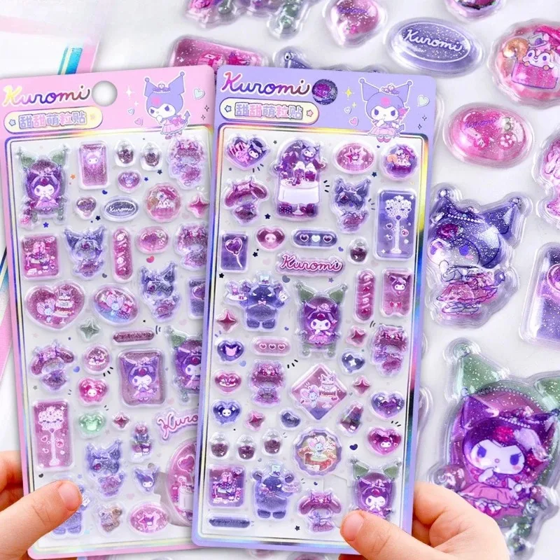 Nouvel autocollant Sanrio Kuramitsu Goka 2026, autocollant tridimensionnel mignon en forme de gemme, autocollant décoratif en cristal en relief