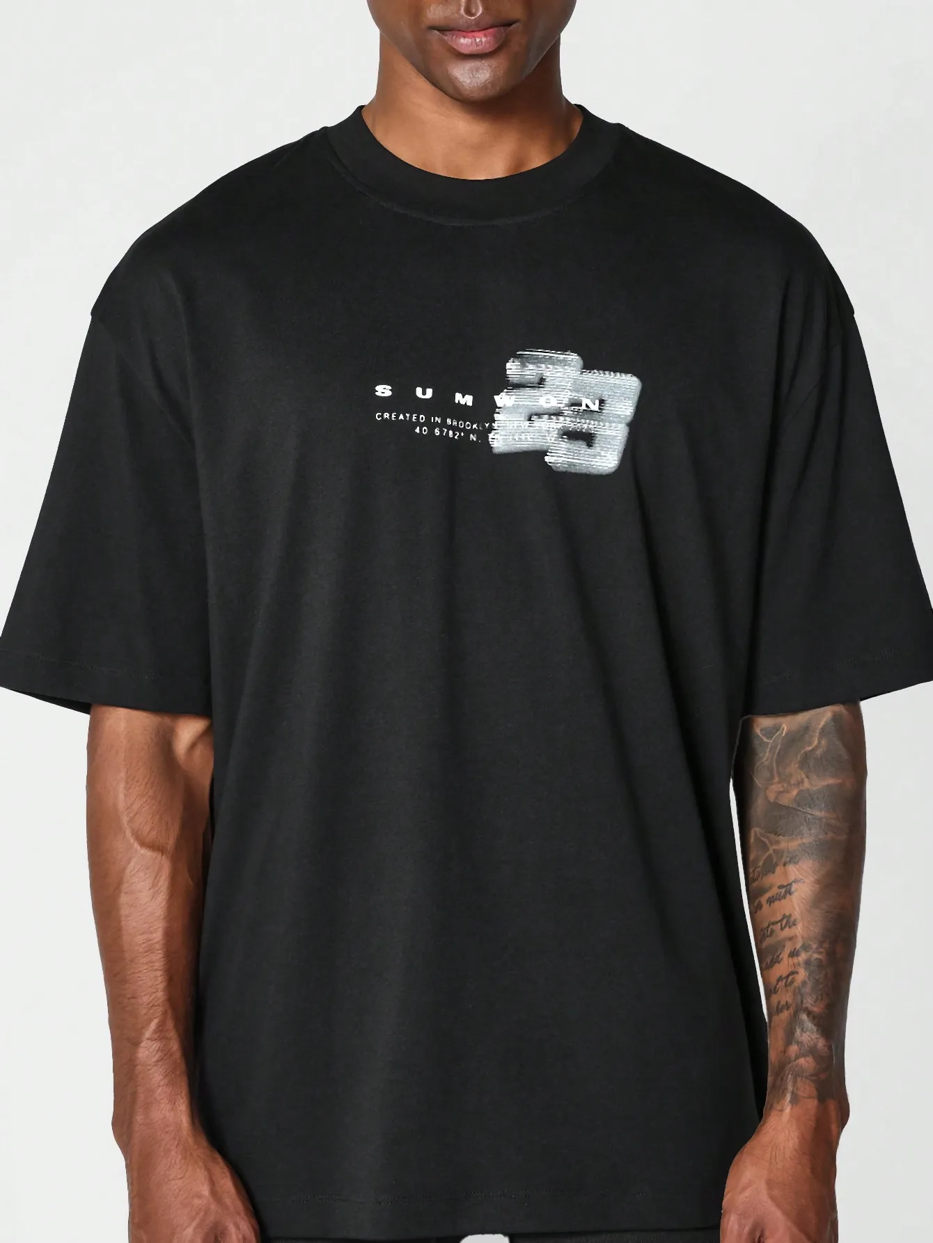 SUMWON Tee With Front And Back Graphic Print