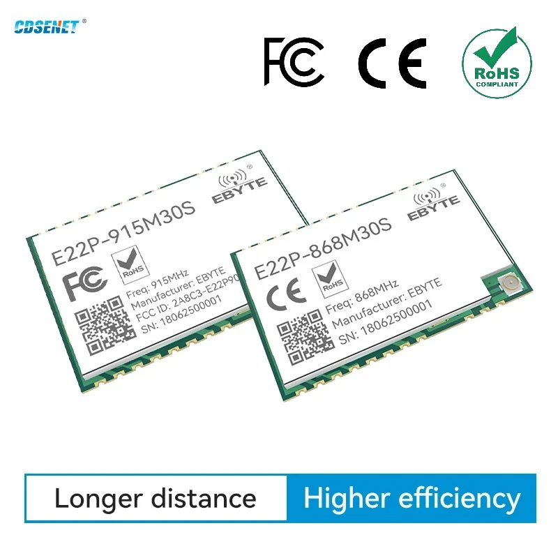 433/868/915M SX1262 Modul Nirkabel Lora CDSENET E22P Seri SPI ESD 30dbm Jarak Jauh 12KM Built-in PA+LNA+SWA TXCO Daya Rendah