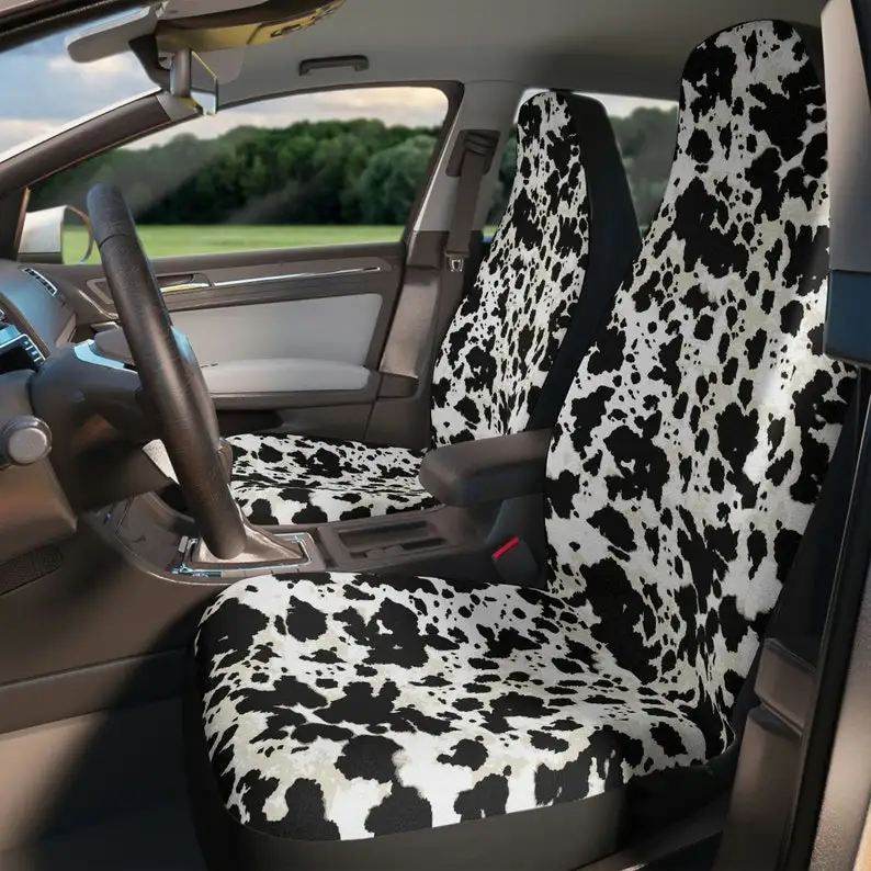 Cow Print Car Seat Covers, Seat Covers, Cow Print, Cow Print Car Accessories, Car Seat Cover for Vehicle, Western