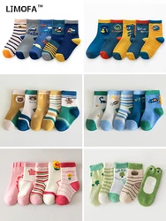 LJMOFA 5 Pairs Cotton Kids Socks Warm Socks For Baby Girls Cartoon Newborn Toddler Socks Casual Sport Boys Knitted Socks C153