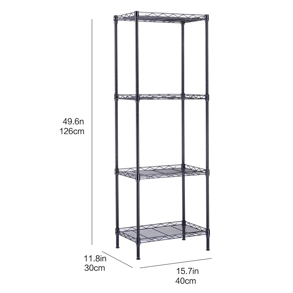 4th floor -45*30*126- Black carbon steel rack without pulley black  Storage Holders & Racks