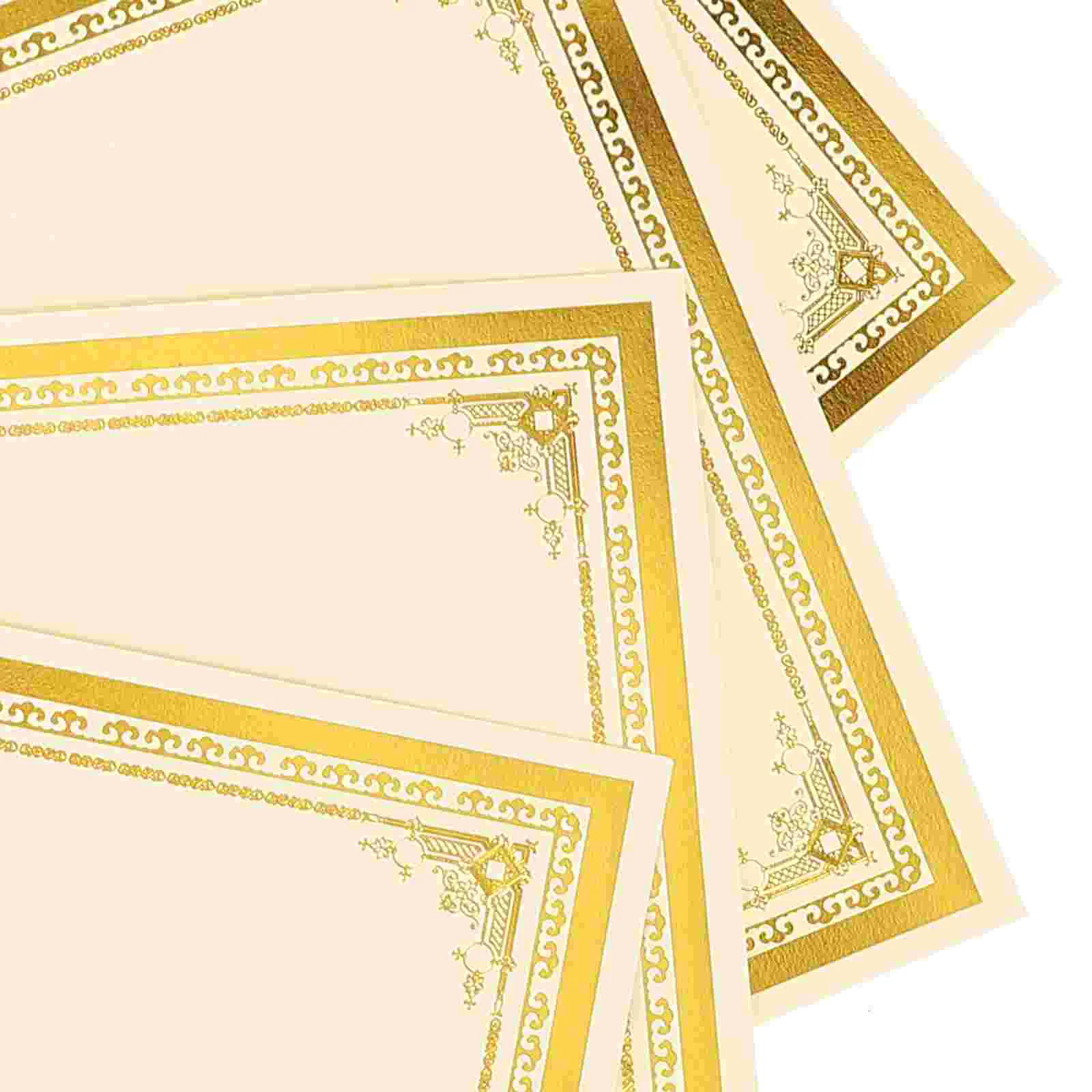 10 Sheets White Card High-end Blank Wordless Hot Stamping Certificate Inner Pages Paper Parchment