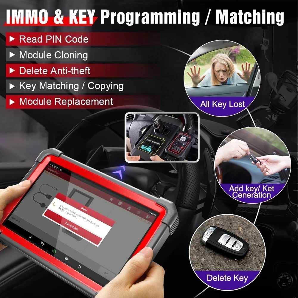 LAUNCH X431 IMMO Plus XPROG 3 Key Programmer MCU3 Adapter Anti-Theft Programming All Keys Lost ECU TCU  39 Reset Auto Scanner