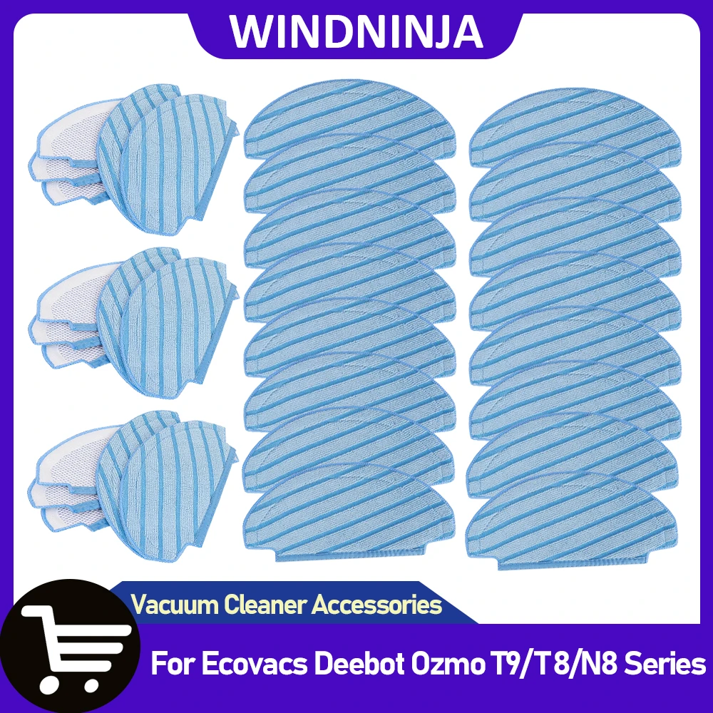 Mop Cloth Parts Compatible For Ecovacs Deebot T8 AIVI/T8 Max/N8 Pro Plus/N8 Pro/T9 Vacuum Cleaner Reusable Mop Rags Accessories