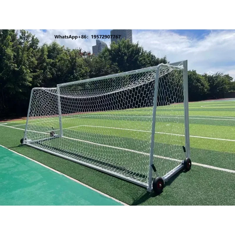 Outdoor Sport Steel or Aluminum Soccer Goal with Wheels Footballs Sports Court Equipment Shandong