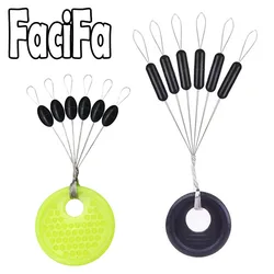 60 pcs 10 Group Rubber Silicon Space Bean Profession Fishing Float Resistance Anti-Strand fishing Line gear Connector Stopper