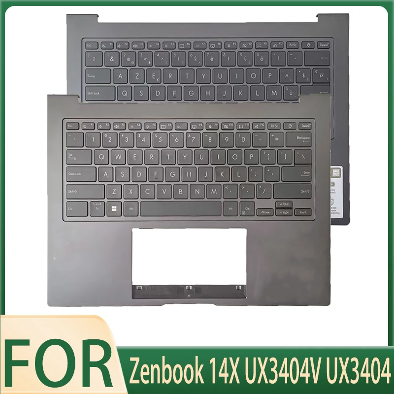 95New(Used) Laptop Case for Zenbook 14X UX3404V UX3404 Palmrest Upper Case C Cover Shell with English/French Backlit Keyboard