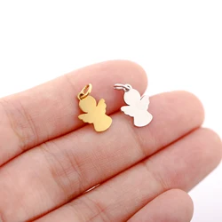 5Pcs/Lot Angel Charms Stainless Steel Handmade Necklace Bracelet Pendants for Religious DIY Jewelry Making Supplies Accessories