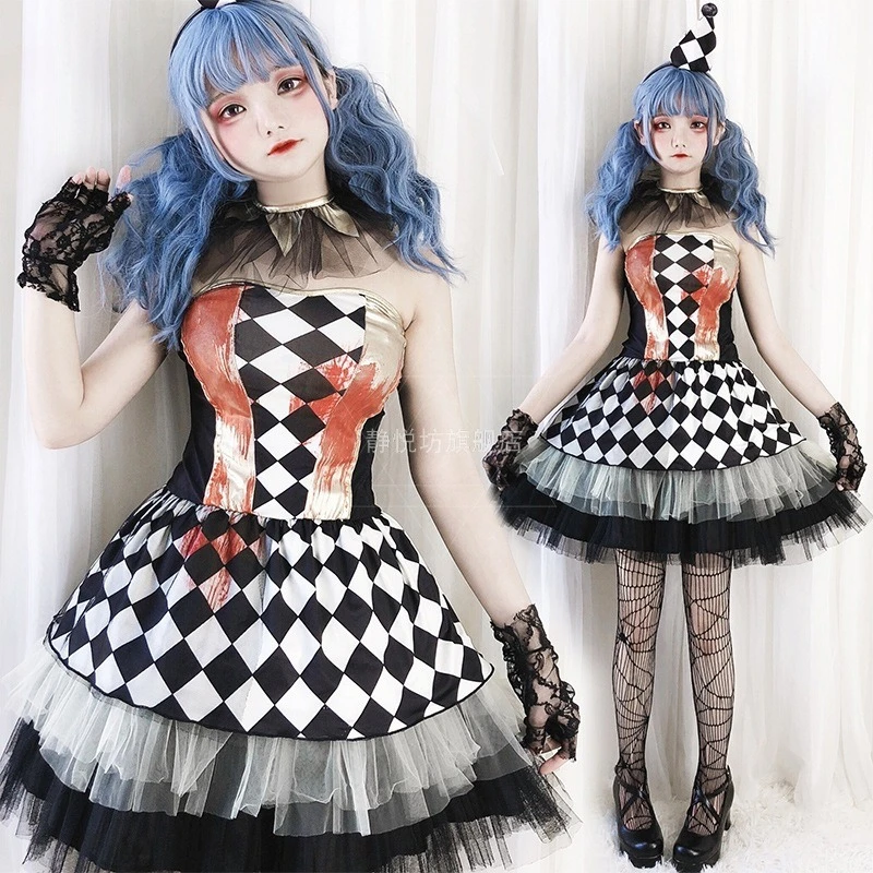 

Halloween Costume Clown Cosplay Anime Circus Soul Breaking Clown Dress for Women Disfraz Stage Performance Costume Vestidos 2025