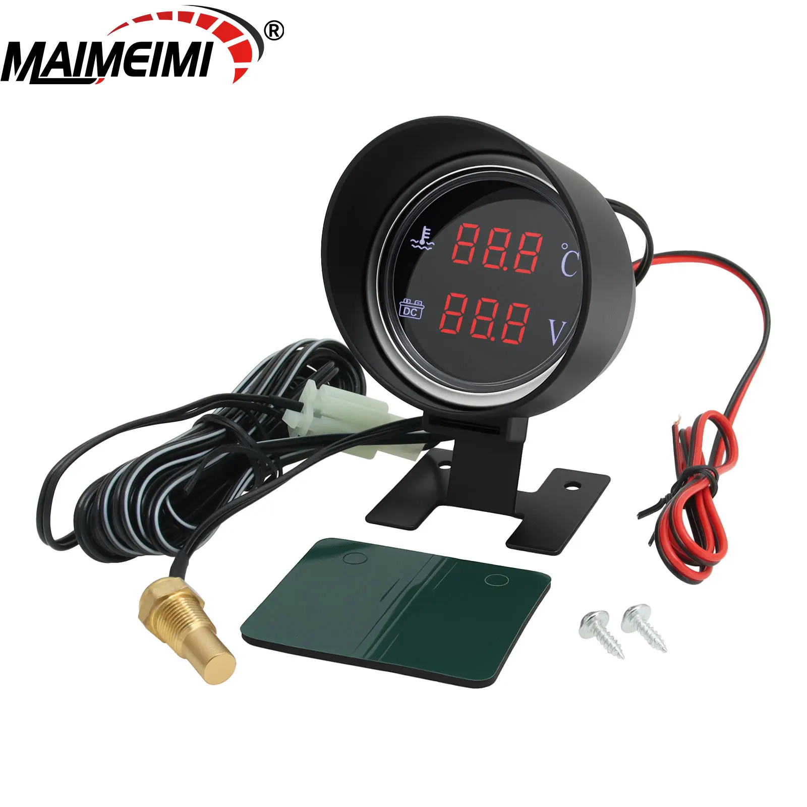 

Круглый светодиодный цифровой датчик температуры воды для автомобилей и грузовиков + вольтметр 2 в 1【Последняя модель】