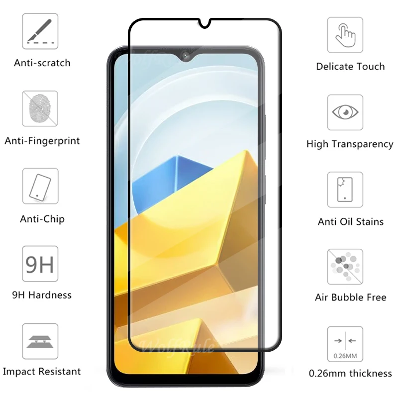 4-in-1 For Xiaomi Poco M5 Glass For Poco M5 Tempered Glass Film 9H HD Full Cover Glue Screen Protector For Poco M4 M5 Lens Glass