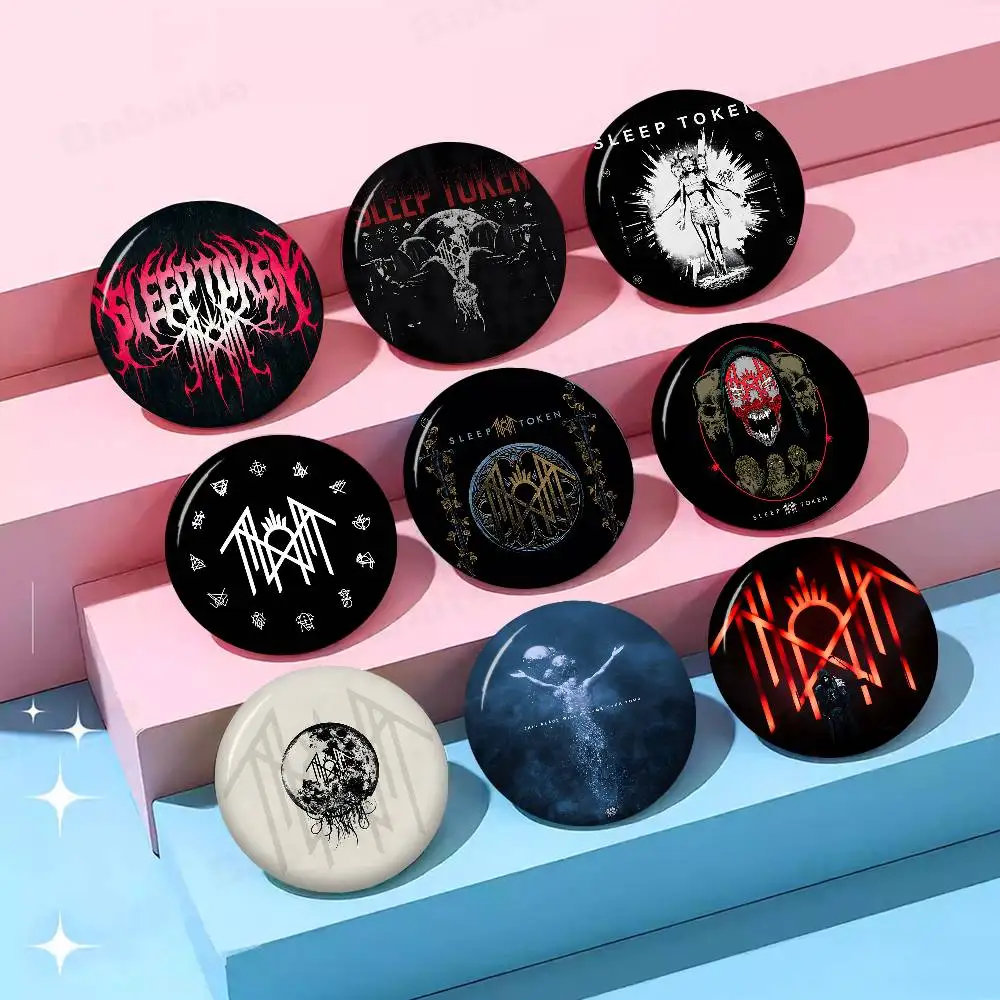Sleep Rock Band T-Token Cartoon Brooches Anime Badge Round Handmade Brooch Lapel Pins Jewelry for Backpack Clothes Gifts