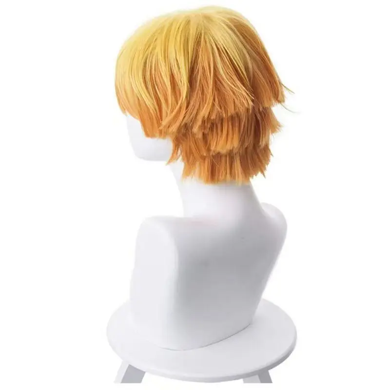Yellow Ombre Layered Short Cosplay Wig for Zenitsu Agatsuma | Pre-Styled Spiky Tips & Heat Resistant Fiber