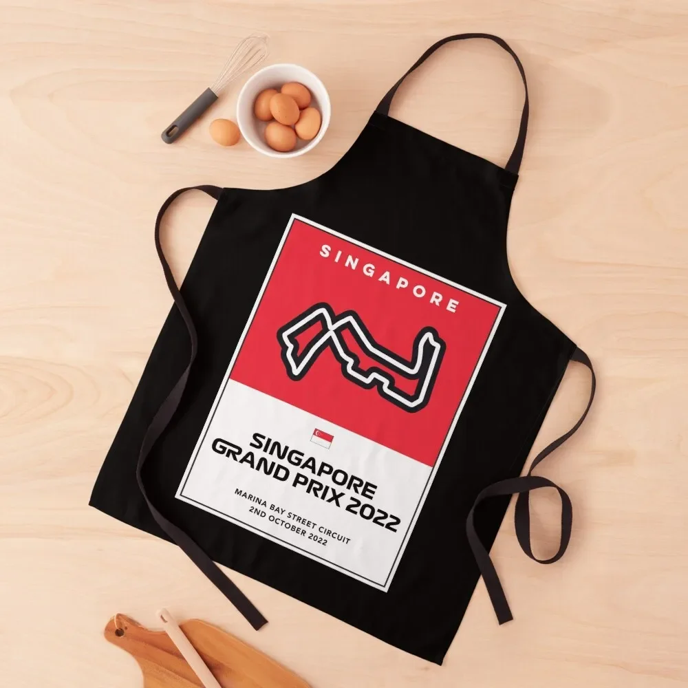 

Singapore Grand Prix - F1 2022 Poster Apron Kitchen Chef For Man Haircut chef for man Waterproof Kitchen For Women Apron