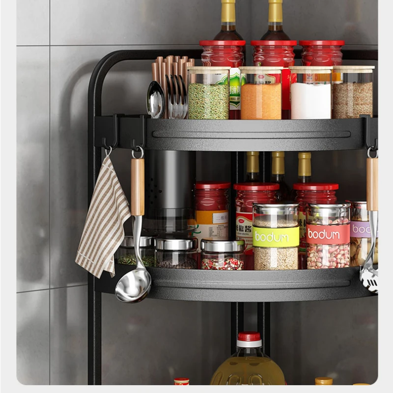 Kitchen storage rack countertop corner triangular seasoning hanging rack wall corner hanging piece corner