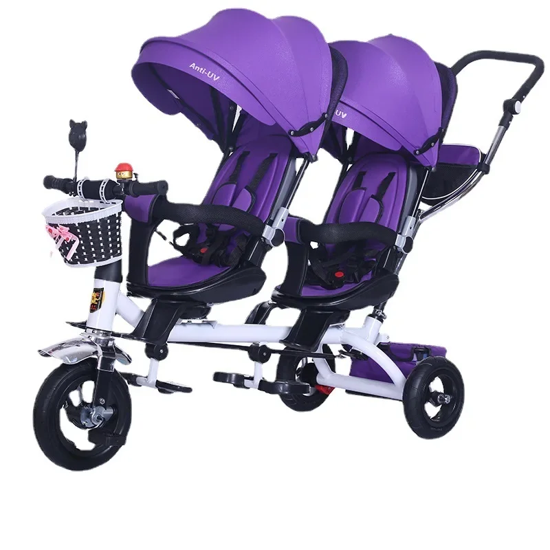 Children's Tricycle Twin Trolley Twin Baby Bicycle Baby Trolley