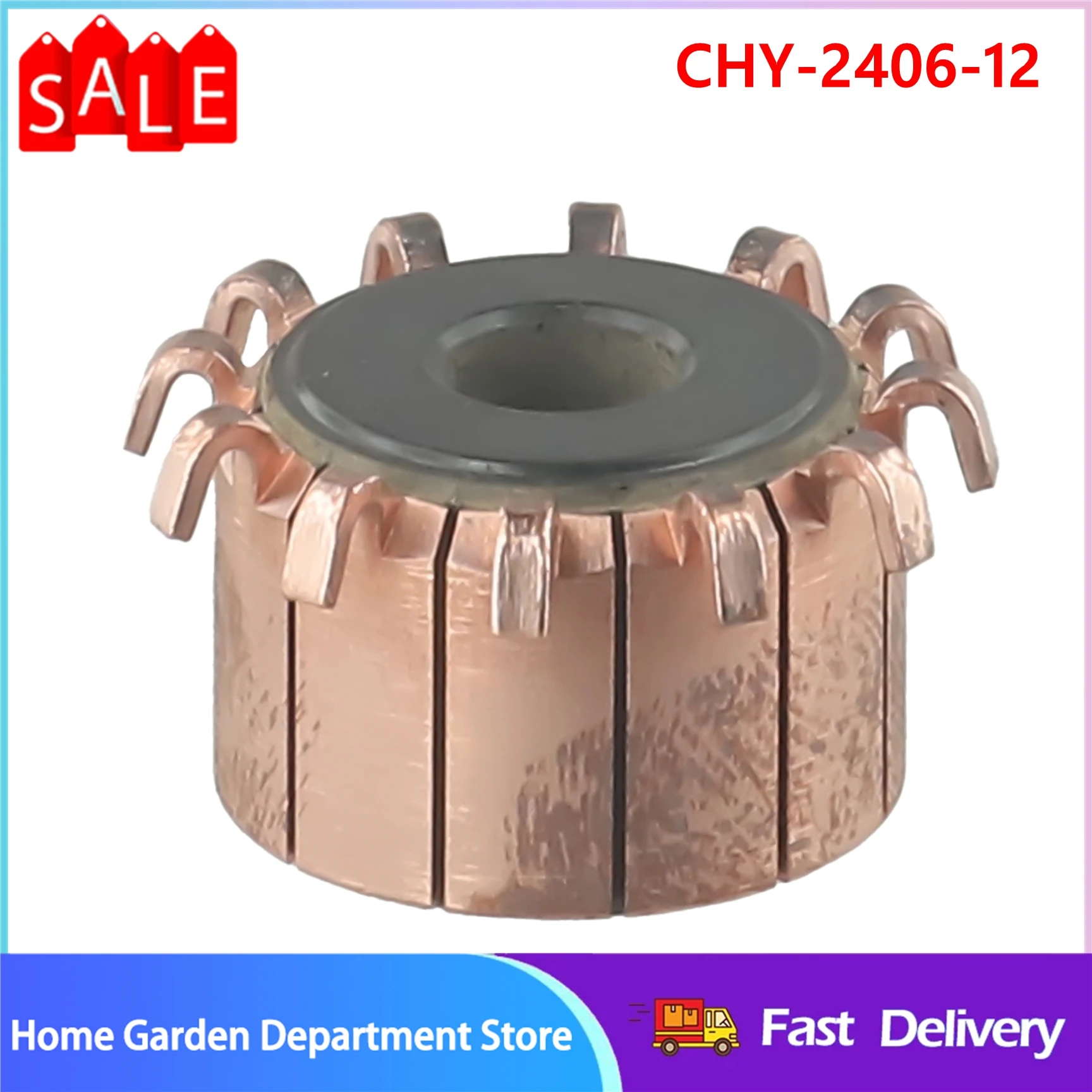 

23x8x15.5(16)Mm 12P-Teeth Copper Hook Type Electrical Motor Commutator CHY-2406-12 Commutator For Car Air Conditionin Power Tool