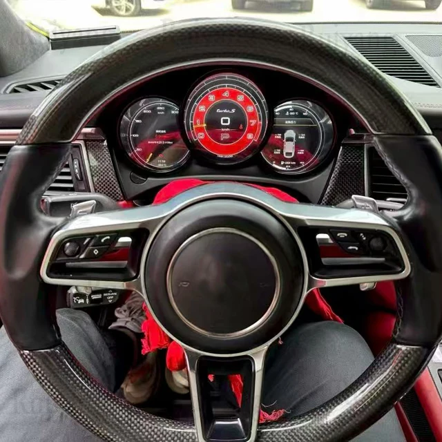 Adequado para porsche macan 2014-2023, painel de instrumentos de velocidade de cabine de pilotagem virtual de cluster digital lcd de 12.3 polegadas