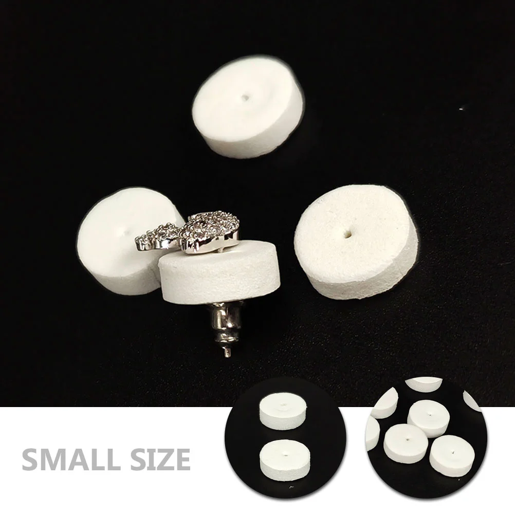 100 Pcs Merch Ear Stud Pad Almofada de espuma Backs Card Branco Brinco Proteção Bebê