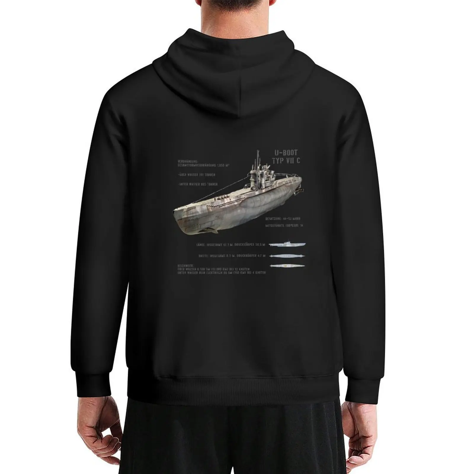 

German U-Boat Type VII C Kriegsmarine WW2 in German Hoodie mens clothing men clothes autumn mens designer clothes autumn hoodie