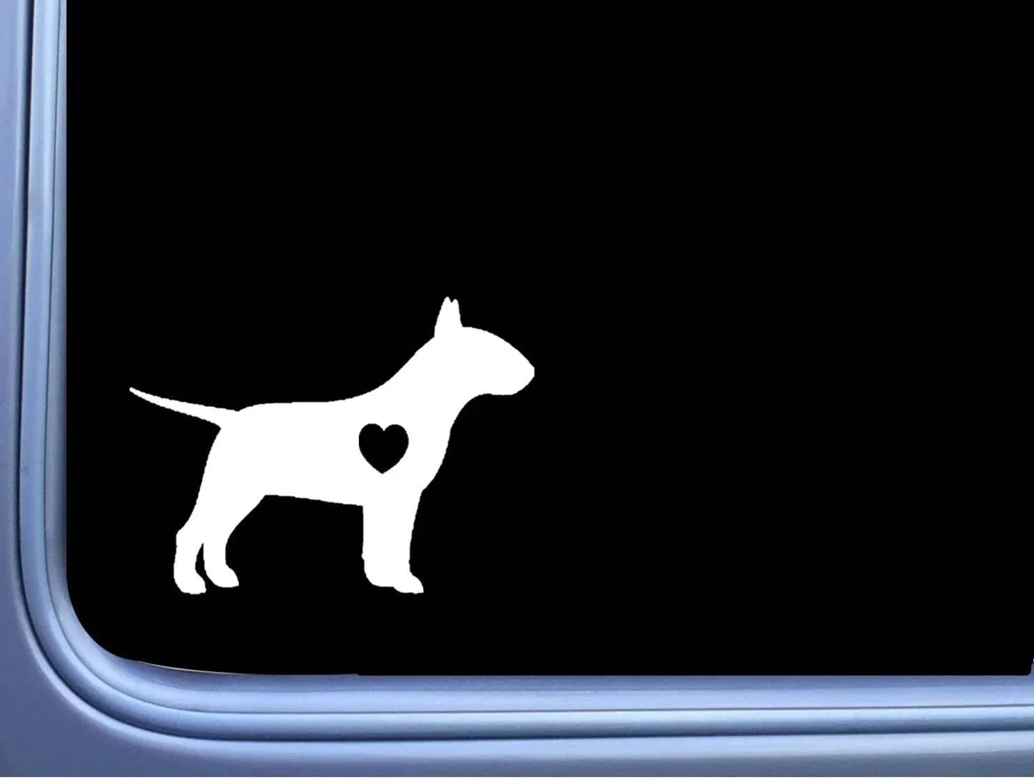 For Bull Terrier Lil Heart M327 6 inch Sticker Decal dog