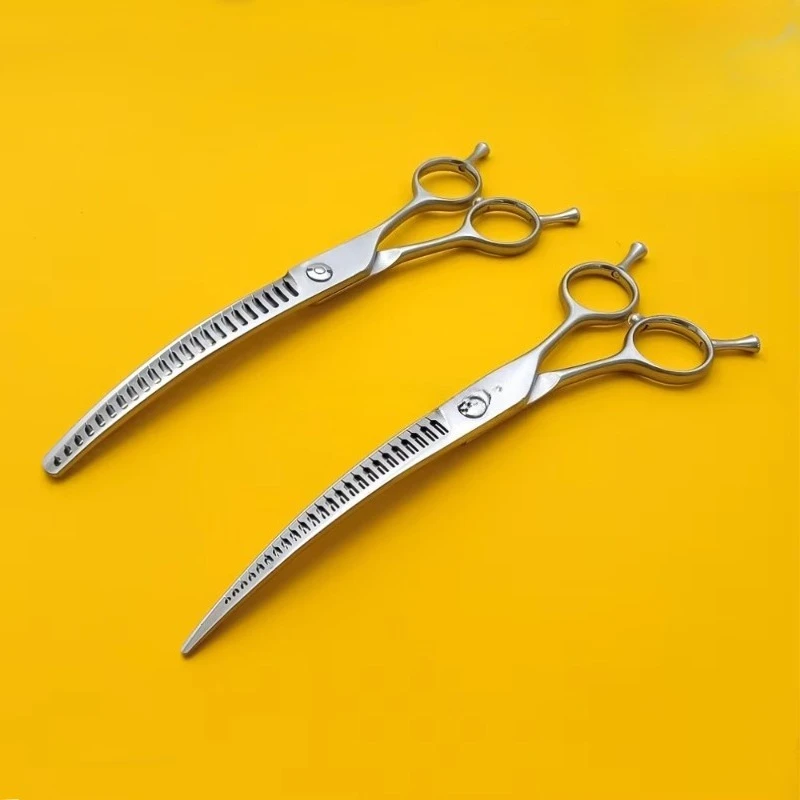 Premium Curved Series Chunky Higher Hardness Pet Scissors Longer Service Life Dog Grooming Shears