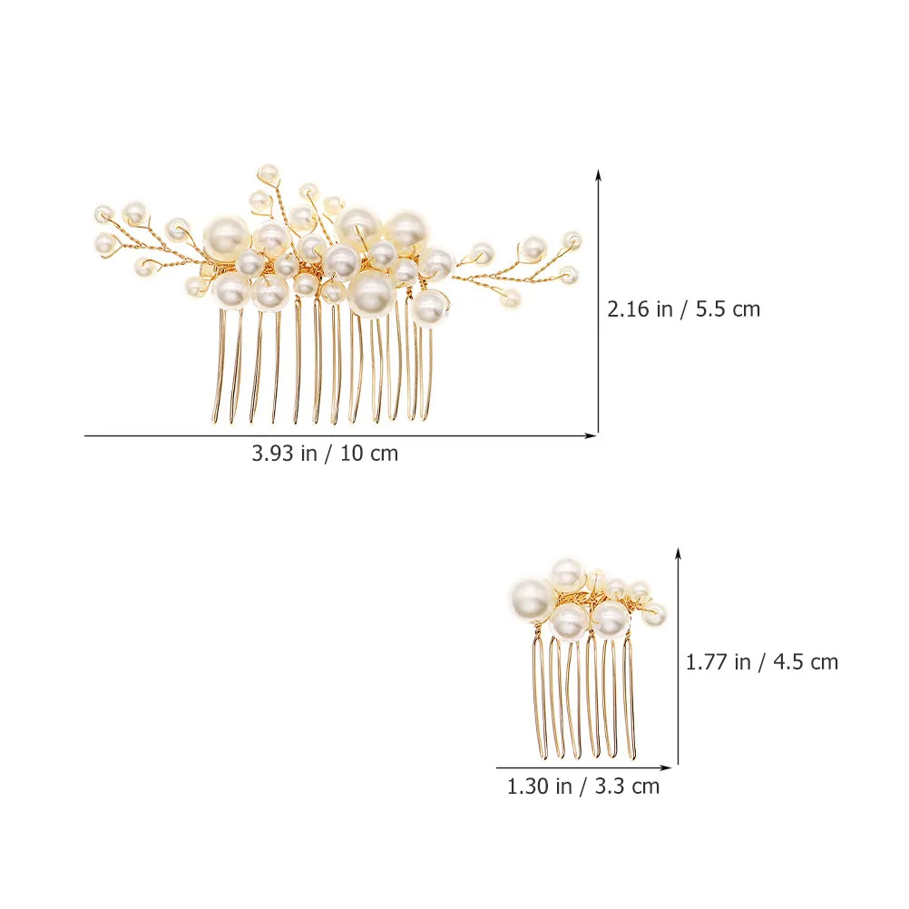 3Pcs Pearl Hair Comb Set Elegant Vintage Bridal Headpiece Decorative Wedding Hair Accessories Fairy Jewelry for Women
