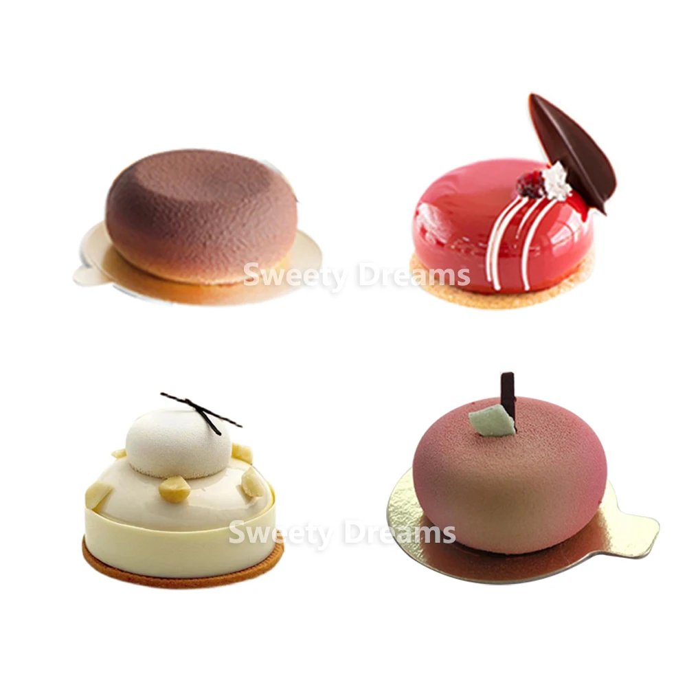 3D Flache Runde Silikon Kuchen Form für Schokolade Mousse Gelee Pudding Gebäck Eis Dessert Brot Backformen Pan Werkzeuge