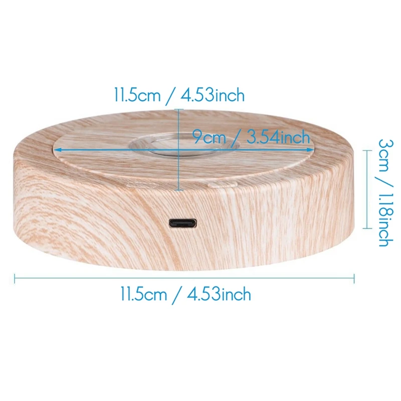 Round Stand Led Rotating Display Stand Base For Crystals Lighted Base 8 Light Modes Display Pedestals