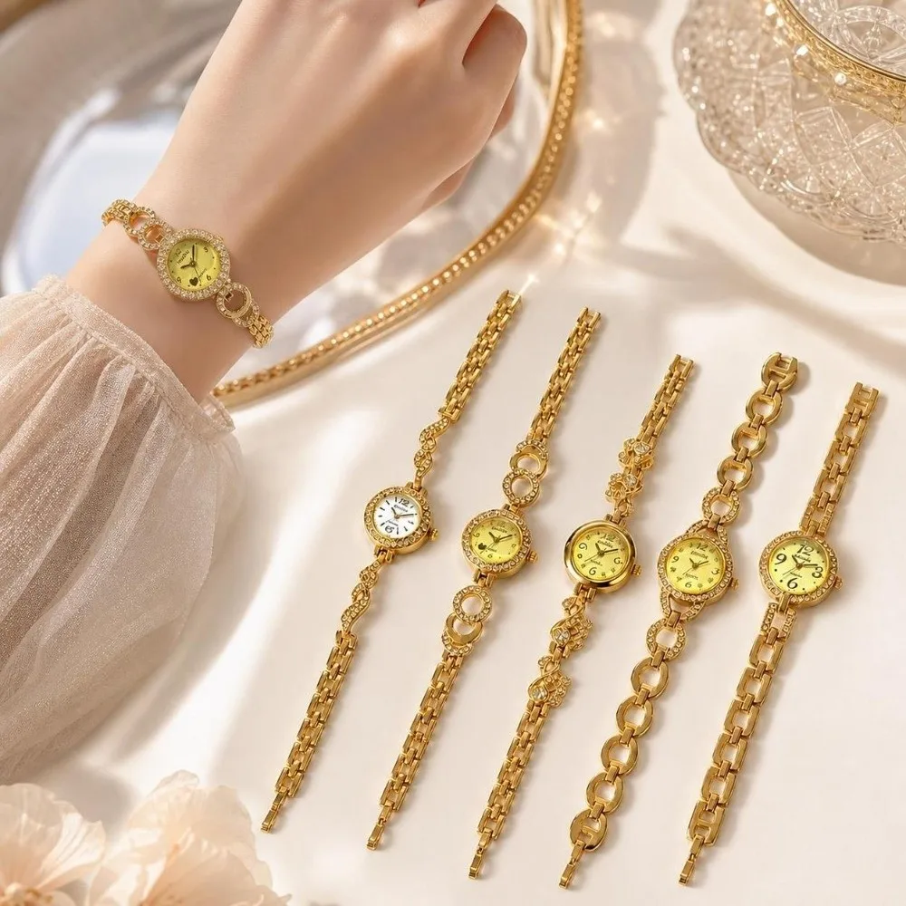 Elegant Small Dial Women Watch Round Bracelet Alloy Bracelet Watch Ladies Wristwatch Ladies Wear