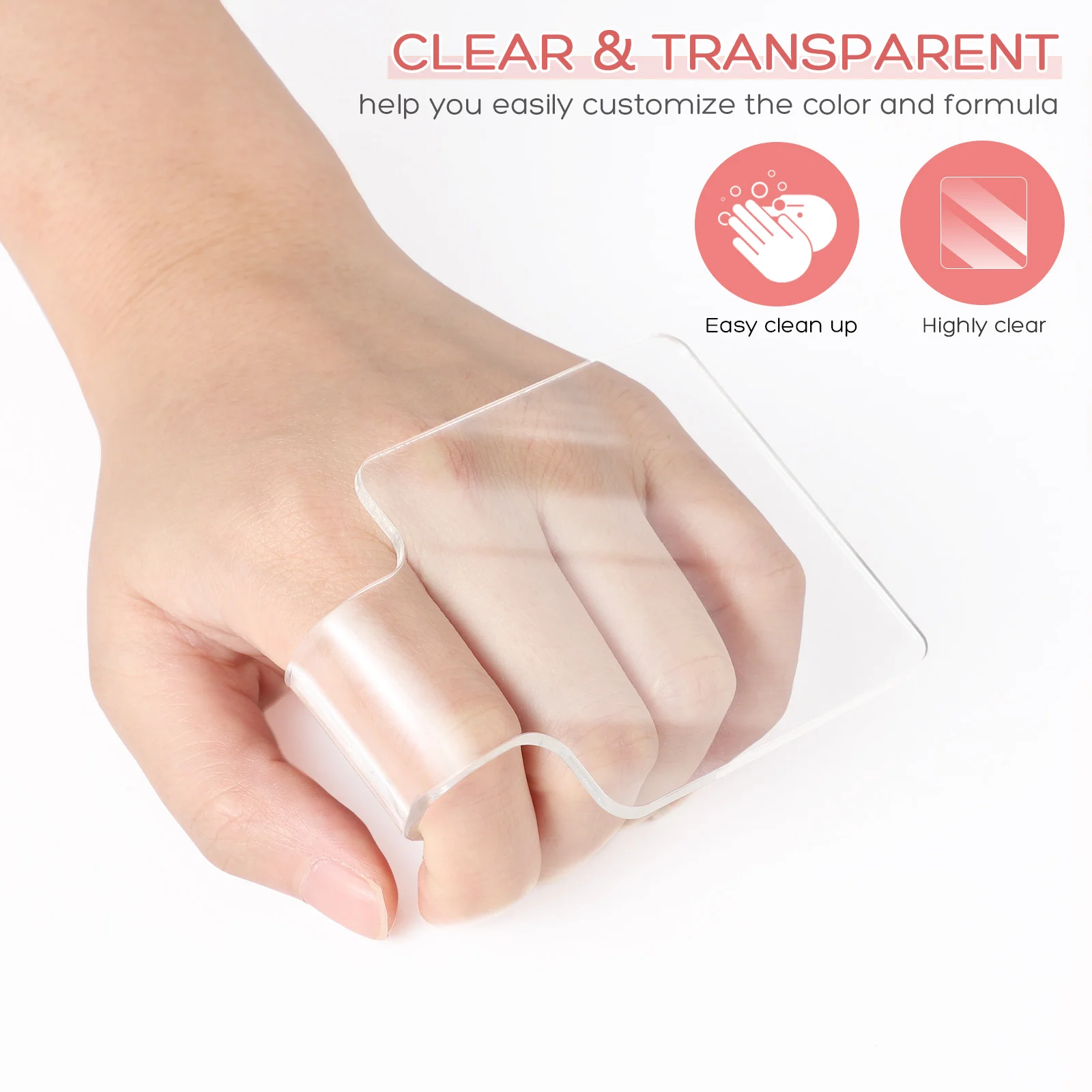 Mix Travel Clear Makeup Hand Mischplatte für Foundation Handheld Tray Supplies