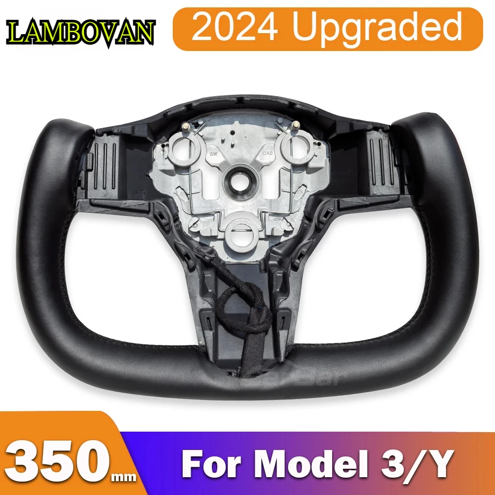 Carbar 350mm Yoke Steering Wheel For Tesla Model 3 Model Y RWD 2018 2019 2020 2021 2022 2023 Without Front Trim Save Cost