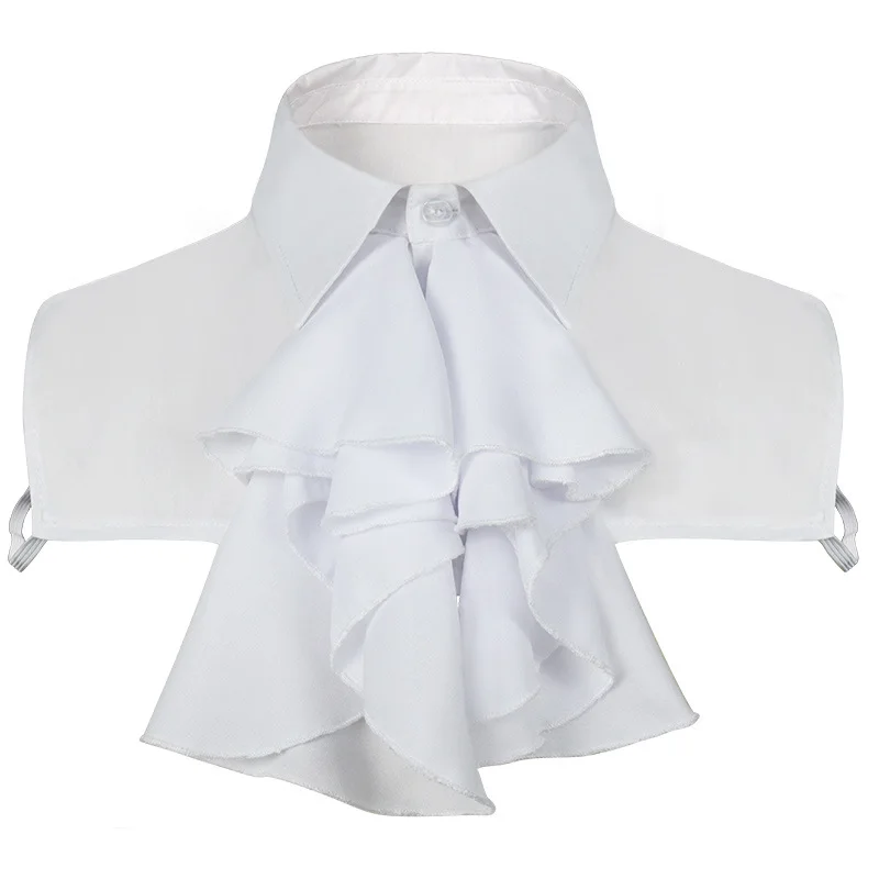 Jabot de encaje negro para hombres y mujeres, corbata de cuello, disfraz victoriano, accesorio de corbata, Ascot con volantes Unisex, Cosplay de Halloween para adultos