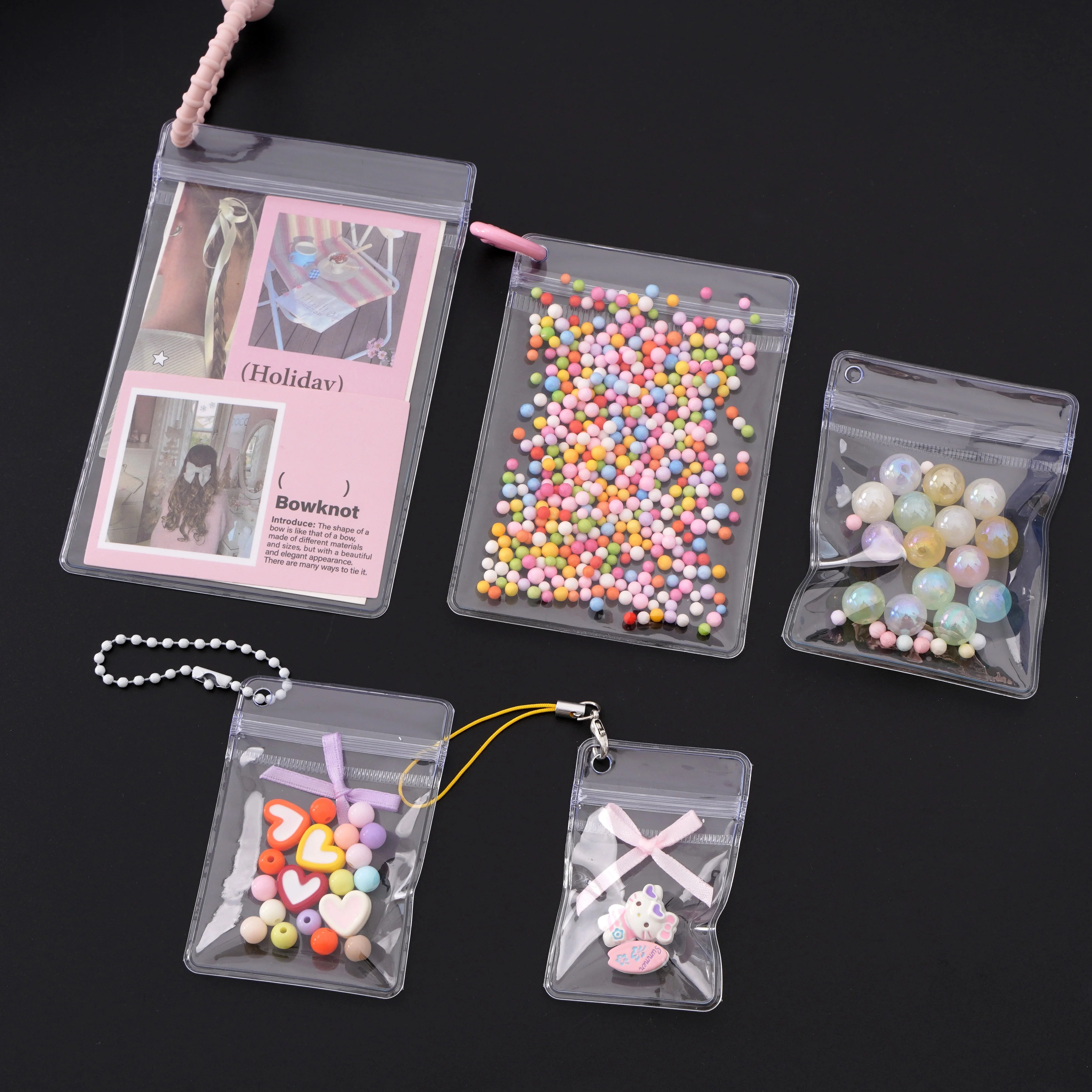 20Pcs PVC Transparent Zipper Bags With Side Hole Clear Anti Oxidation Jewelry Organizer Bag Dust Proof Travel Gifts Storage Bags