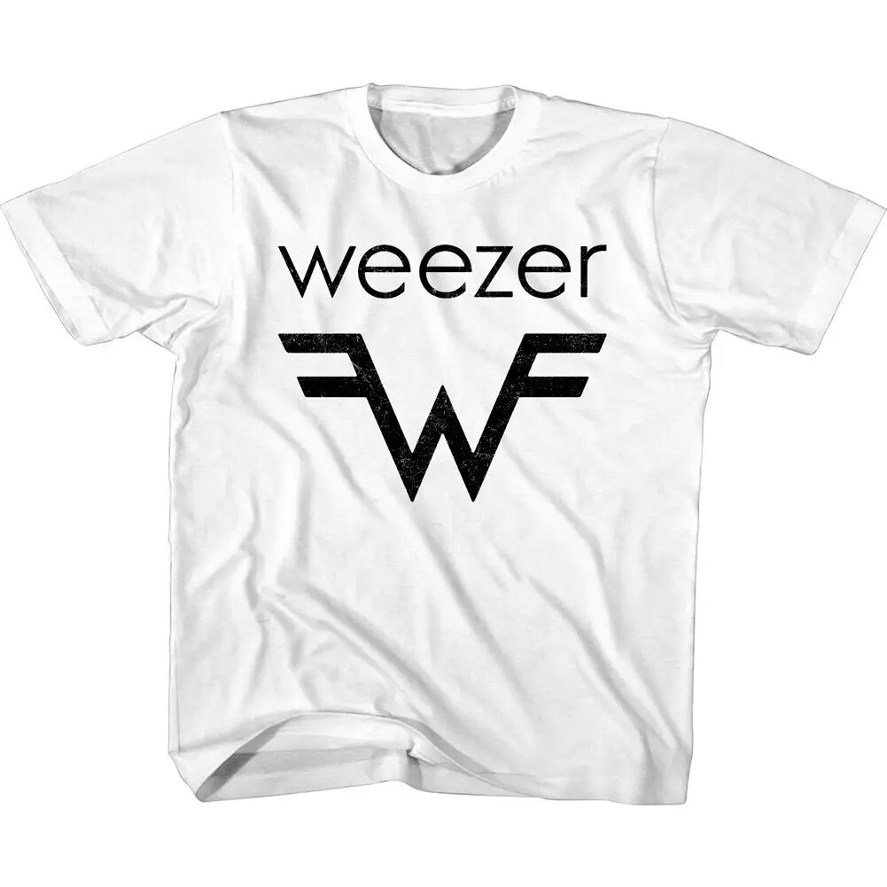 

Weezer W Logo White Kids T Shirt Hero =W= Alternative Rock Merch Child Boy Girl