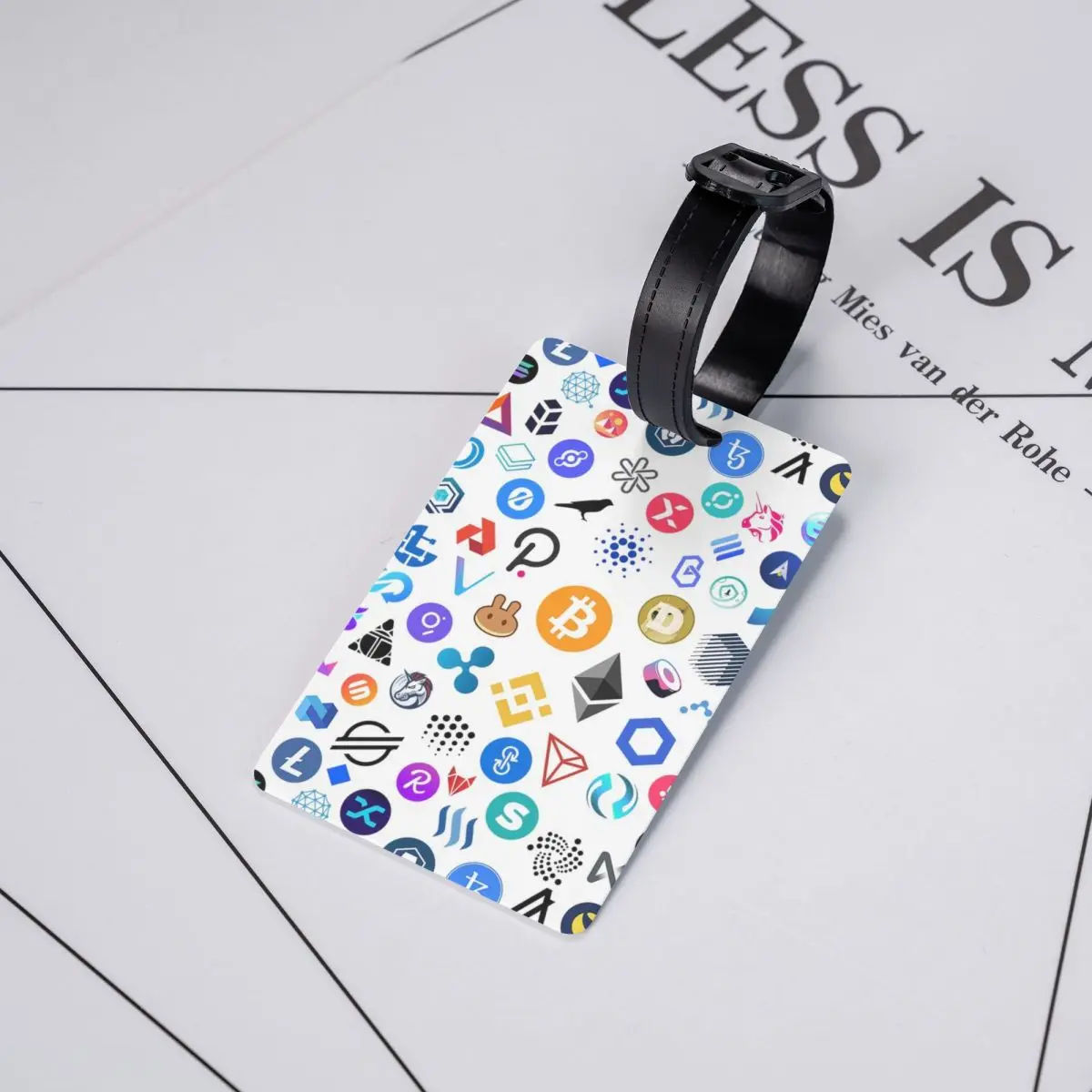 Custom Cryptocurrency Altcoin Blockchain Symbol Luggage Tag  Bitcoin Privacy Cover ID Label for Travel Bag Suitcase