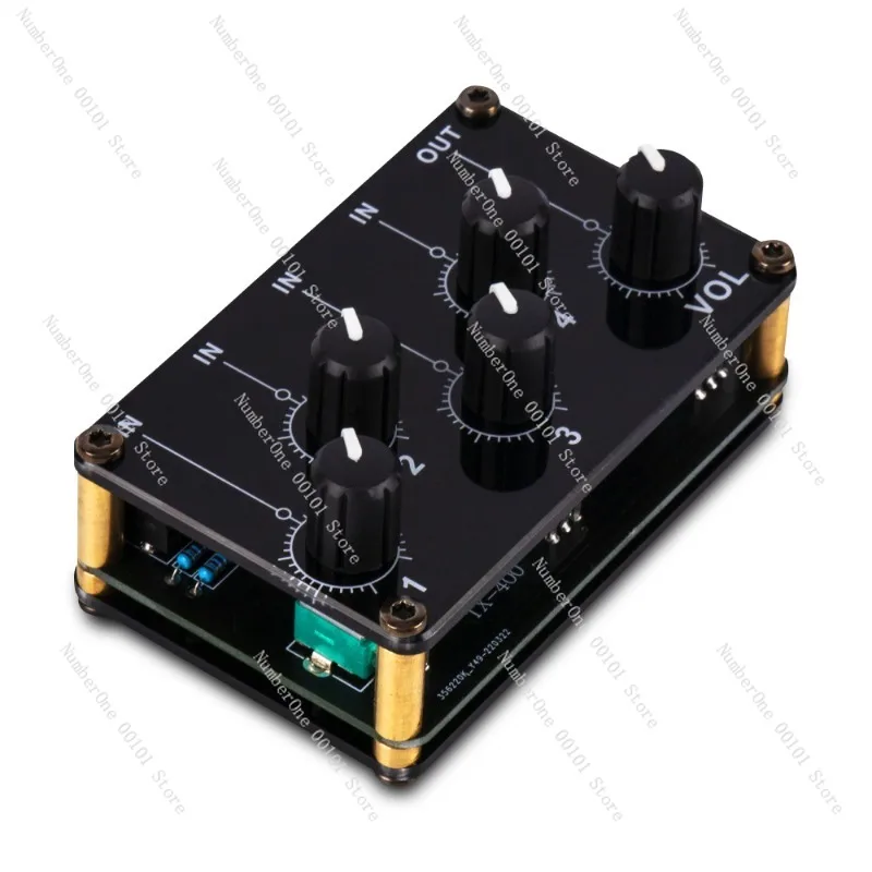 

Multifunctional Audio Front Panel Passive Stereo Mixer Microphone Instrument Hub Low Noise Small Mixer