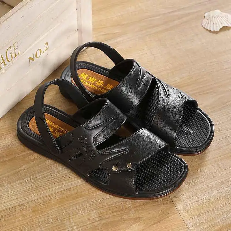 Men's Sandals 2026 New Summer Outdoor Wear Anti-slip Wear-resistant Two-use Slip-resistant Shoes Breathable PVC Fiber Rubber