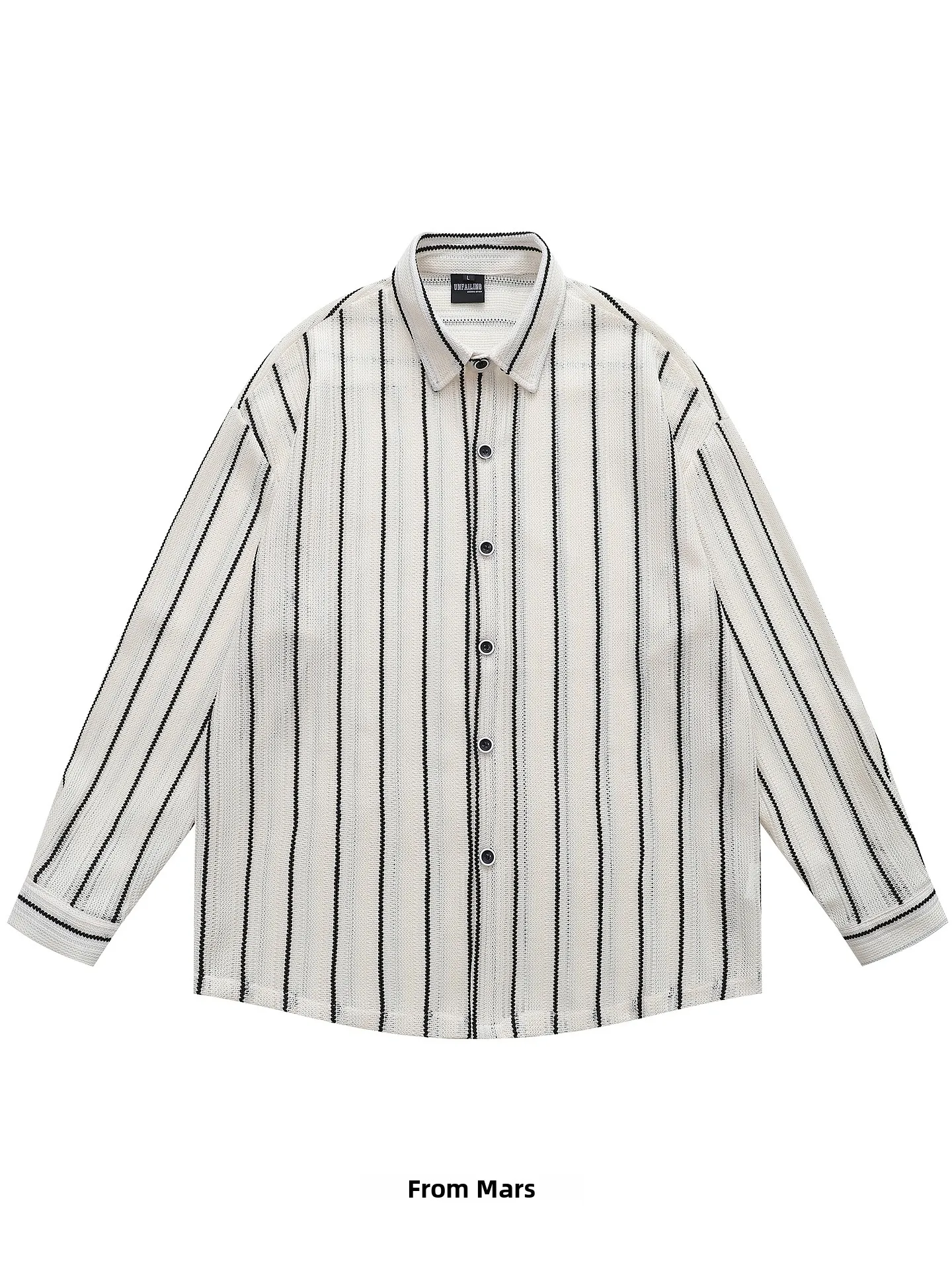 

Loose Fit American Sle Striped irt Long Sve Turn-down Collar Casual Breathable Youthful Spring Autumn Wear for Men And...