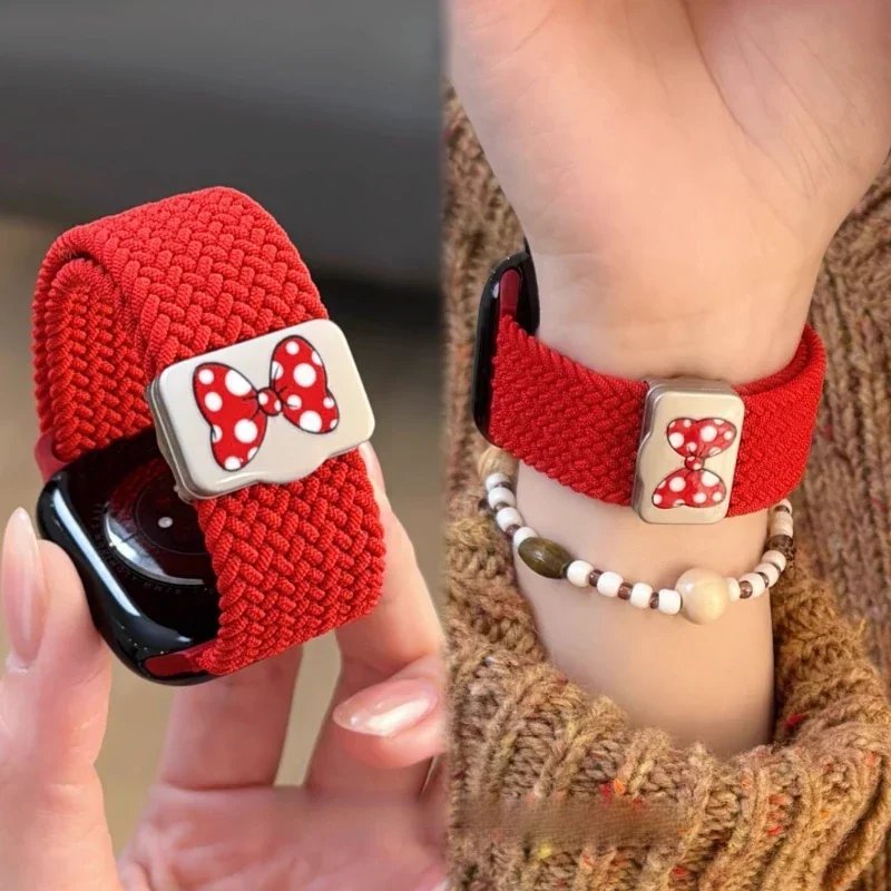 Apple Watch 40mm 44mm 46mm 42mm 49mm 45mm 41mm 38mm対応 キュートな蝶結びストラップ ブレスレット iWatch Series 10 SE 9 8 7 6 Ultra 2バンド