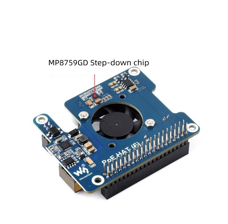 For Raspberry pi5 Power over Ethernet Expansion Board Support 802.3af/at